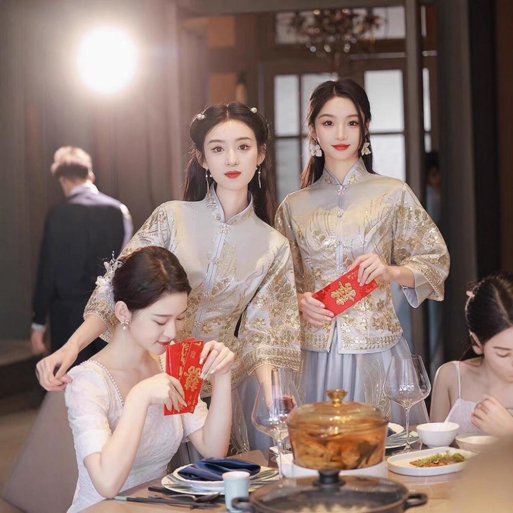 2025 Autumn-Winter Long Bridesmaid Gown - New Chinese Wedding Sisterhood Collection