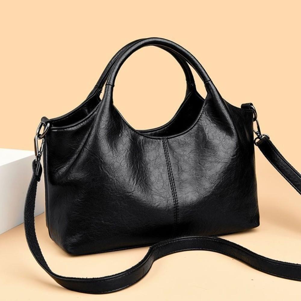 Fashion PU Leather Tote Bag Soft Texture Large Capacity Shoulder Bag Lightweight Ladies Handbag Women