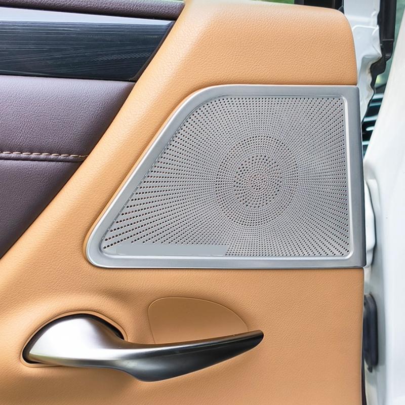 Stainless Steel Mesh Door Kick Guard & Speaker Cover for Lexus ES 2018-2025 ES200 ES260 ES300h Silver, Self-Adhesive Protective