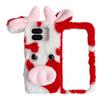 For Google Pixel 9 Pro Fold 5G Case Fluffy Cute Cow Winter Plush Inner TPU Phone Cover