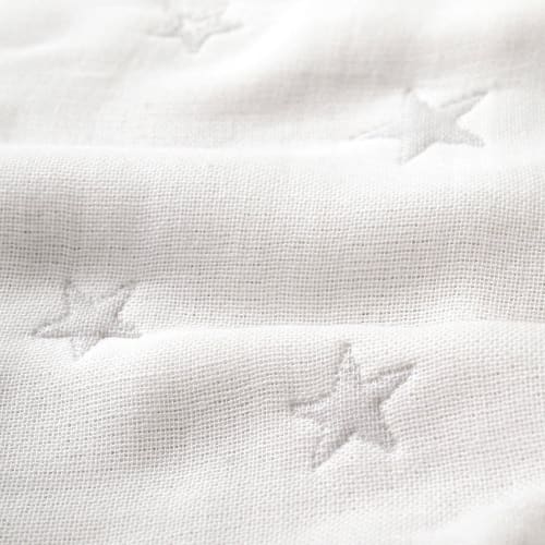 10mois Fluffy Gauze  6-layer Gauze  2way Baby Sleeper with Sleeves, 100% Cotton, White, Length 58cm, for Newborns To Around 3 Years Old