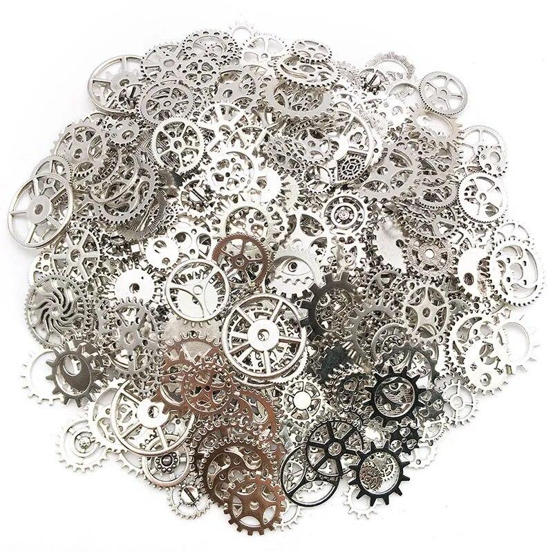 Ca. 50g Zufällige Farbmischung Zufällige Größen Metall Mechanisch Steampunk Zahnräder Zahnräder Anhänger Für DIY Schmuckherstellung Zubehör
