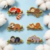 Backpacks Decorative Pins Enamel Sleeping Animal Brooch Red Panda Sloth Koala Squirrel Monkey Badge Accessory Lapel Pin for Clothes and Hats Scarves