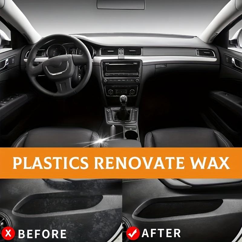 Car Interior Updated Wax and Sponge - Plastic Recovery Agent, Seat Maintenance Paint Soft Wax Suitable for Pu Leather and Tire S