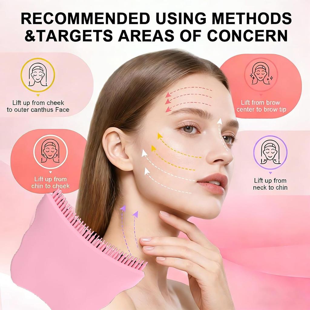 Silicone Face & Neck Contour Brush – 2-in-1 Gentle Massager for Facial Sculpting & Natural Definition, Soft Silicone,Ideal for