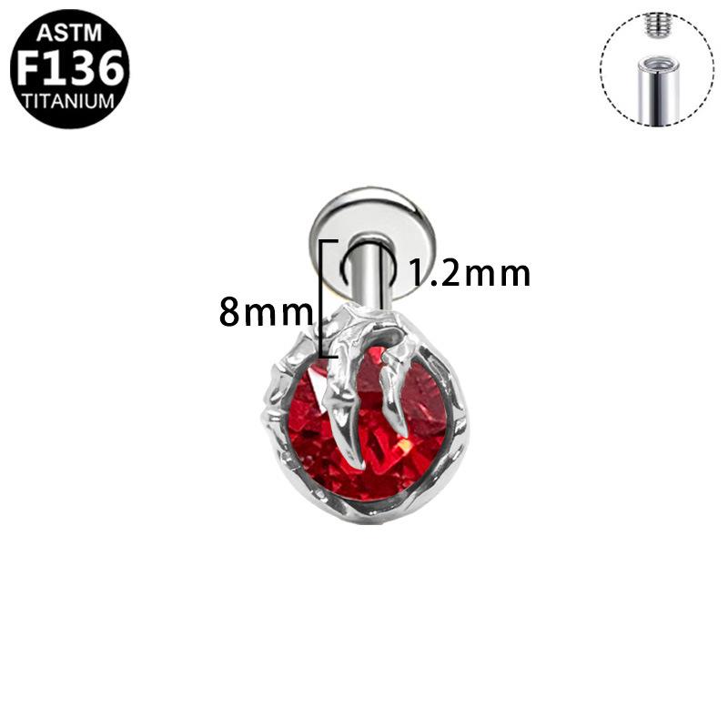 Titanium Heart Bat Wing Ear Stud Piercing Earring, Fashionable and Sweet European-Korean Style.