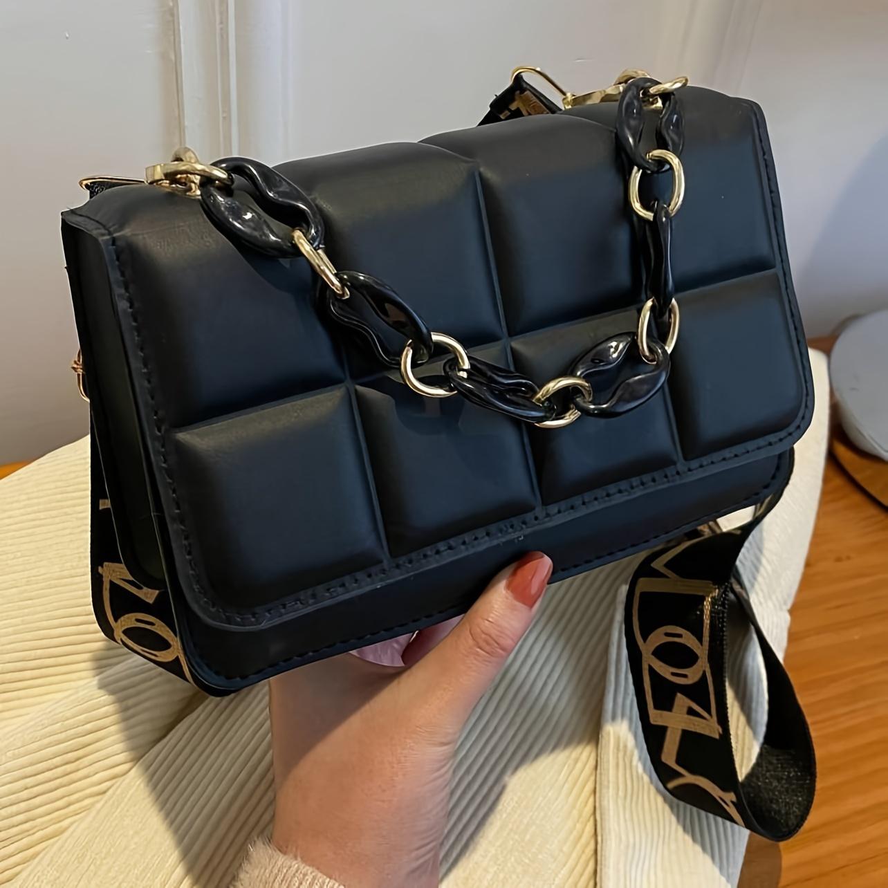 Fashionable Retro Single Shoulder Crossbody Bags, Korean Versatile Diamond Grid Leather Women s Handbag, Suitable for Banquets чёрный