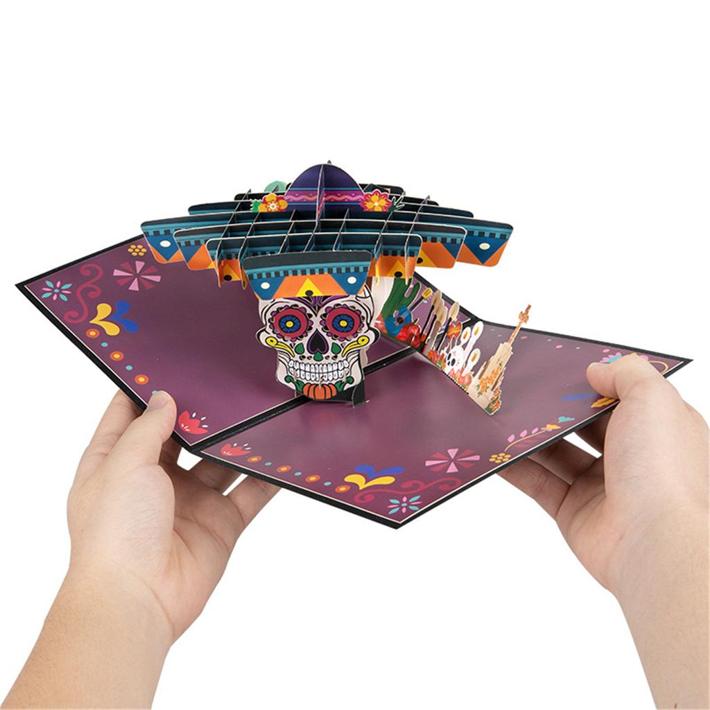 Halloween Skeleton Popup 3D Greeting Card Festival Gifts Postcard Handmade Festives Decoration for Holiday Celebration
