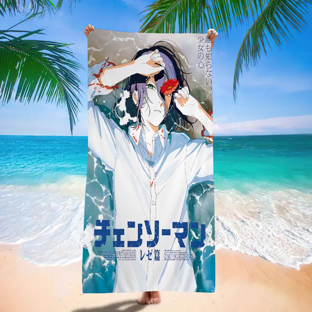 Anime C-Chainsaw M-Mans R-Rezes Big Microfiber Beach Towels Quick Dry Towel Sand Beach Towels Pool Towel For Travel Swim Pool Yoga