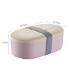 Oval Lunch Box Single-layer Food Grade PP Wood Style Lunch Case Cutlery Sealed Leak-proof Dinner Container with Spoon