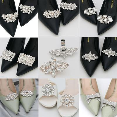 1PC Accessories Wedding High Heel Shoe Decorations Clip Square Clamp Shiny Clips Charm Buckle