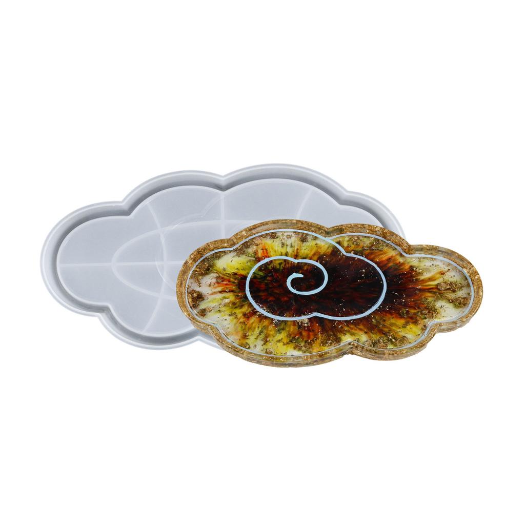 Cloud Shape Tray Molds DIY Earring Jewelry Storage Tray Candle Holder Mold Plate Dish Container Resin Casting Mould