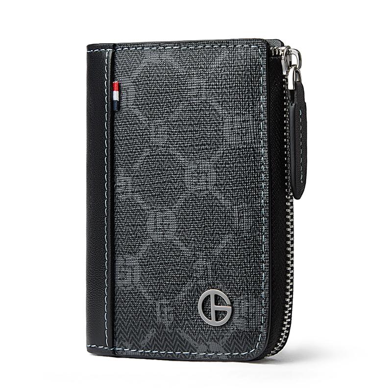 New GOLF With Cow Leather Wallet, Coin Purse, Document Bag, Accordion Card Holder Trumpets Men's Black Q261959