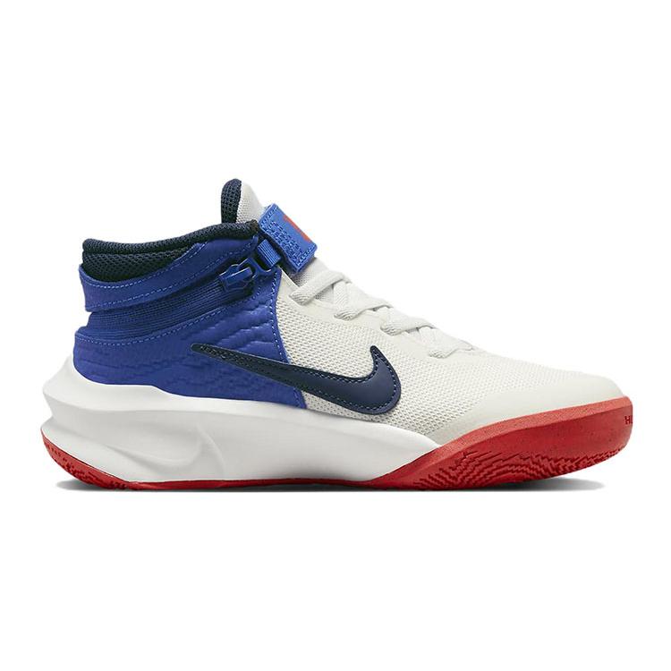 Nike Scarpe da Basket Team Hustle D 10 Flyease Antiscivolo Ammortizzazione Resistente all'Abrasione Basse Bianche Blu Unisex DD7303-103
