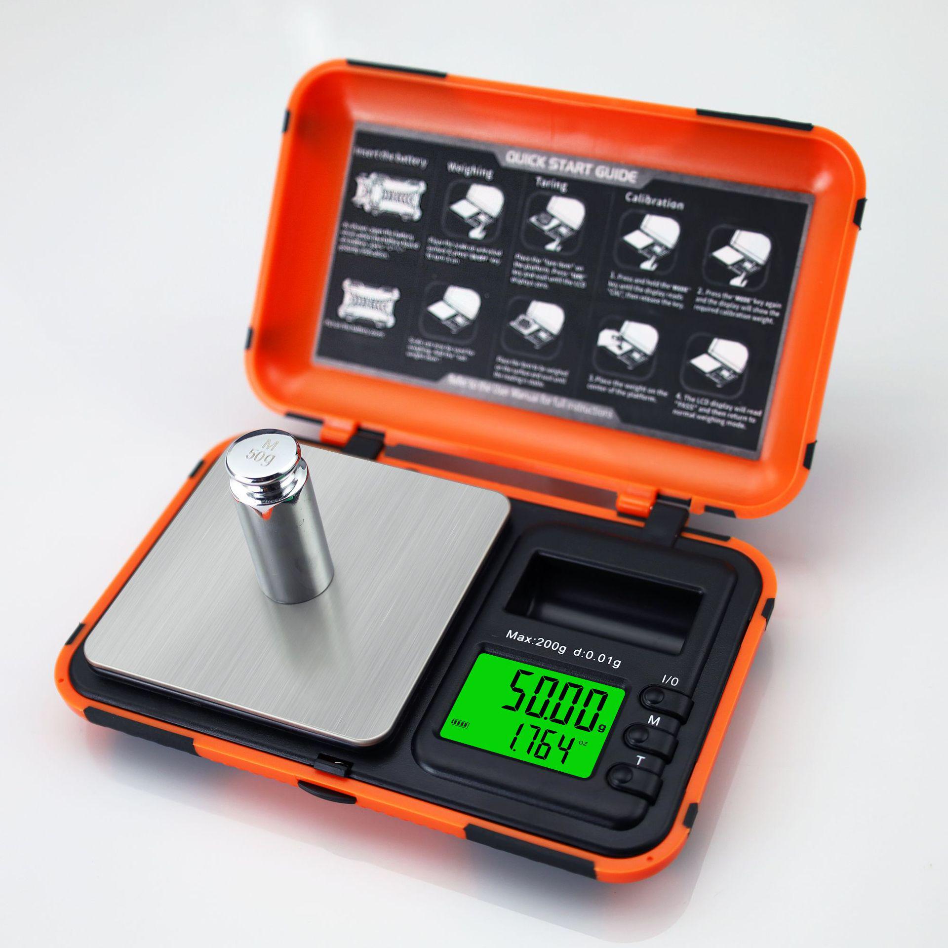 

Long-term CX968 Portable Pocket Scale, Two-Color Electronic Scale with Built-in Weights, 200g Capacity for Baking and Jewelry. Blue 200g/0.01g