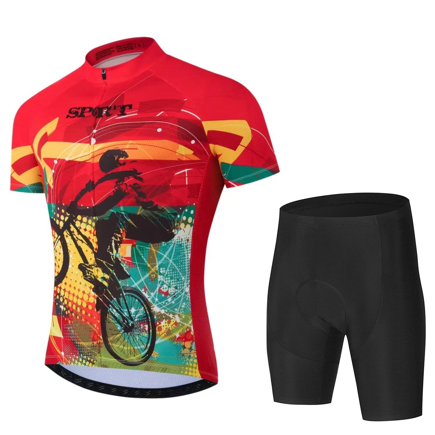 

Mountain Road Bike Cycling Clothing Set Men s Summer Short Sleeve Cycling Shorts Quick Dry Breathable Cycling Clothes 2026 4XL