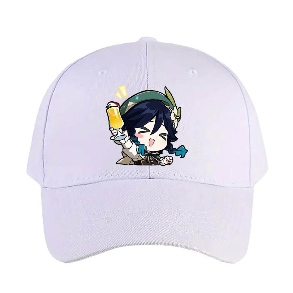 Genshin Impact Chibi Venti Cap Summer Woman Man Adult Casual Fashion Casual Adjustable Fishing Hat Sun Hat