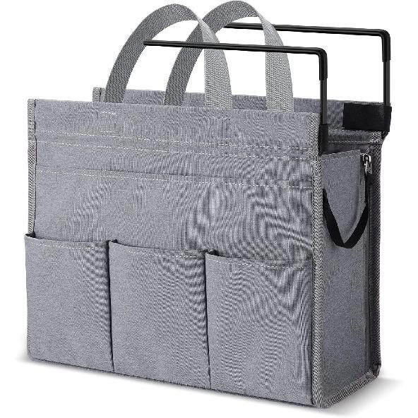 MASTLU Under Desk Hanging Storage Bag, Desk Organizer Storage, Office Side Storage Bag, Compatible with A4 Files, Detachable Handle Design, No