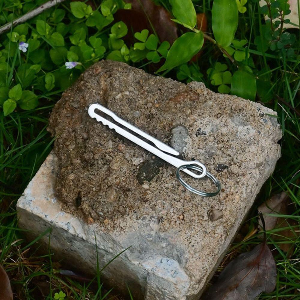 Stainless Steel Outdoor Keychain Ultra Thin Carabiner Outdoor EDC Gadget Durable Multipurpose Outdoor Emergency Tools