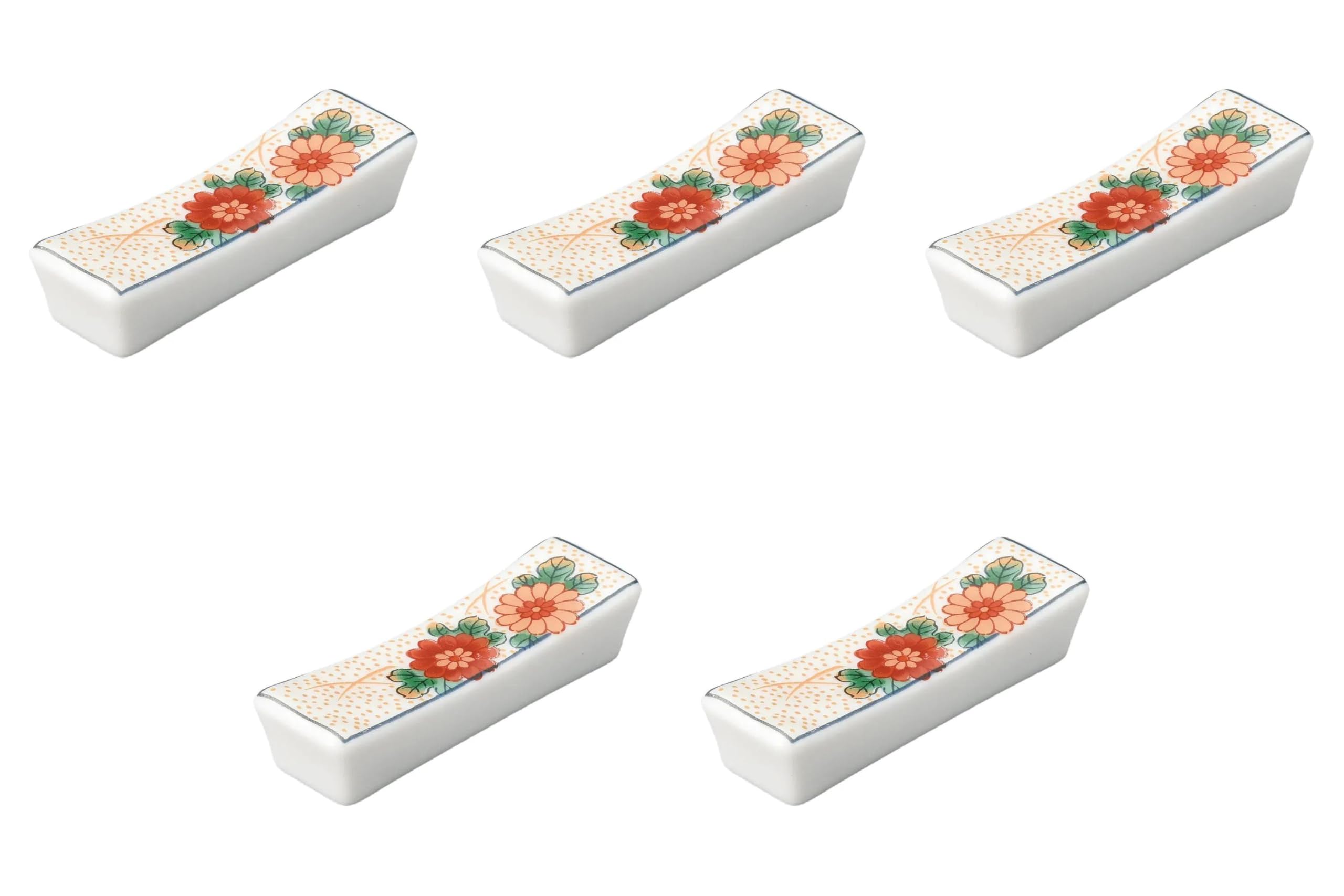 

Набор из 5 прямоугольных подставок для палочек «Хризантема» x x Подставки для палочек Сетомонохонпо Двухцветные [6,7 2,1 1,5 см]