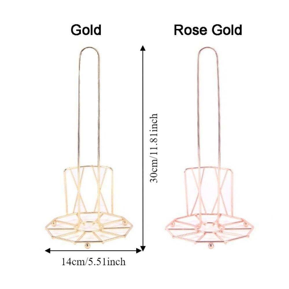 Stylish Iron Roll Paper Towel Holder Golden Decorative Vertical Paper Shelf Minimalist Tissue Stand For Kitchen