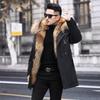 Winter High-end Warmth Imitation Fur Raccoon Fur Liner Mid-length Mink Fur Plus Velvet Thick Mink Casual Men's Clothing Parka Coat