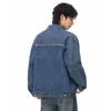 Men's American Heavyweight Raw Edge Washed Denim Jacket - Retro Workwear Style, Loose Fit