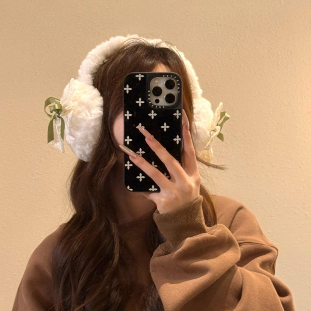 

Solid Color Plush Ear Warmer Bowknot Ear Cover Fashion Folding Earflap Outdoor
