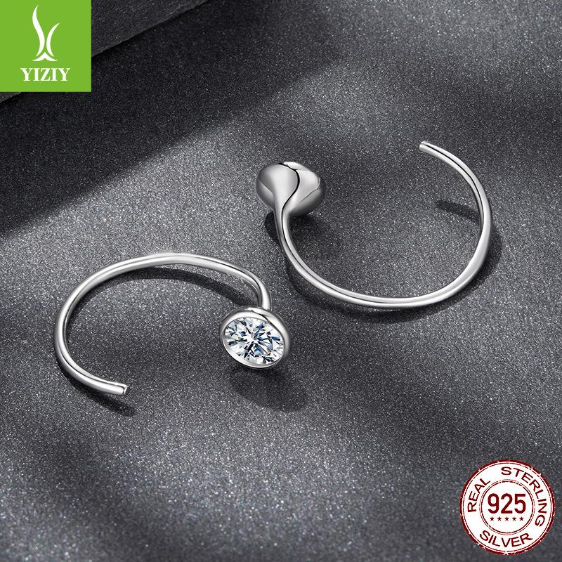 Personalized D Color Moissanite Ear Hook Women'S Simple High-End Versatile S925 Sterling Silver Earrings.