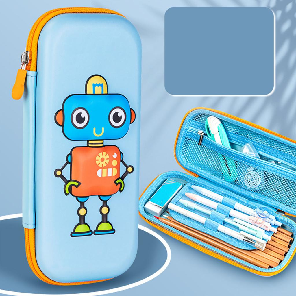 3D Robot Pencil Case Kids Cartoon Pencil Box EVA Large Capacity Pen Holder Portable Pencil Pouch