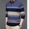 Men's Striped Long Sleeved POLO Shirt Summer Fashion Casual Breathable Polo T-shirt Men's Brand Embroidered Top