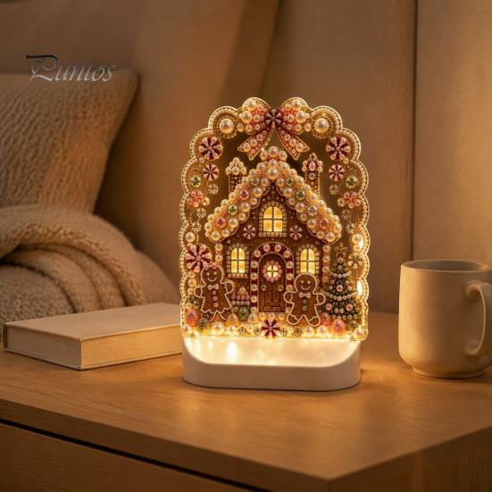 Festive Atmosphere Party Decor Christmas Pearl Light Ornaments for Holiday Home Decor, Acrylic LED Decorative Gifts Friends Lamp with Soft Glow