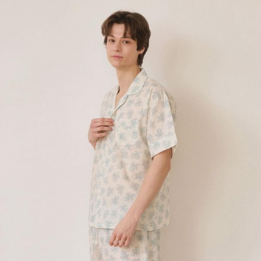 Lunaluz Men S Cocopalm Cotton Short Sleeve Two Piece pajamaS