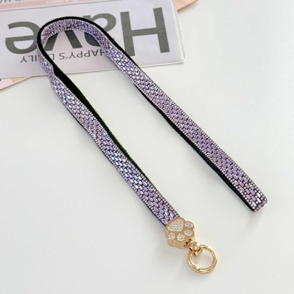 Lanyard per Telefono con Zampa di Gatto in Strass di Lusso Ailaiya - Catena Universale Anti-Perdita alla Moda, Opzioni Lunghe e Corte per Uso Esterno