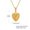 Vintage Gold Stainless Steel Three-Dimensional Relief Design Heart-Shaped Wind Pendant Necklace, Niche Women'S Accessories 2273