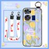 Waterproof Kickstand Phone Case For ZTE Nubia Z60 Ultra Oil Painting Soft Case Fashion Design Flower Anti-knock Lanyard