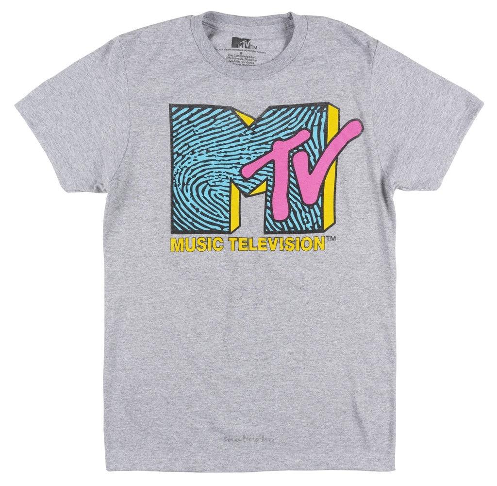 Mtv Music Television T Shirt Unisexs Retro Rock Hip Hop Tv Tee Heather Grey fashion t-shirt Unisex cotton brand teeshirt S