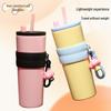 High-Value Gradient Stainless Steel Insulated Straw Cup - Large Capacity Car Ice Bucket
