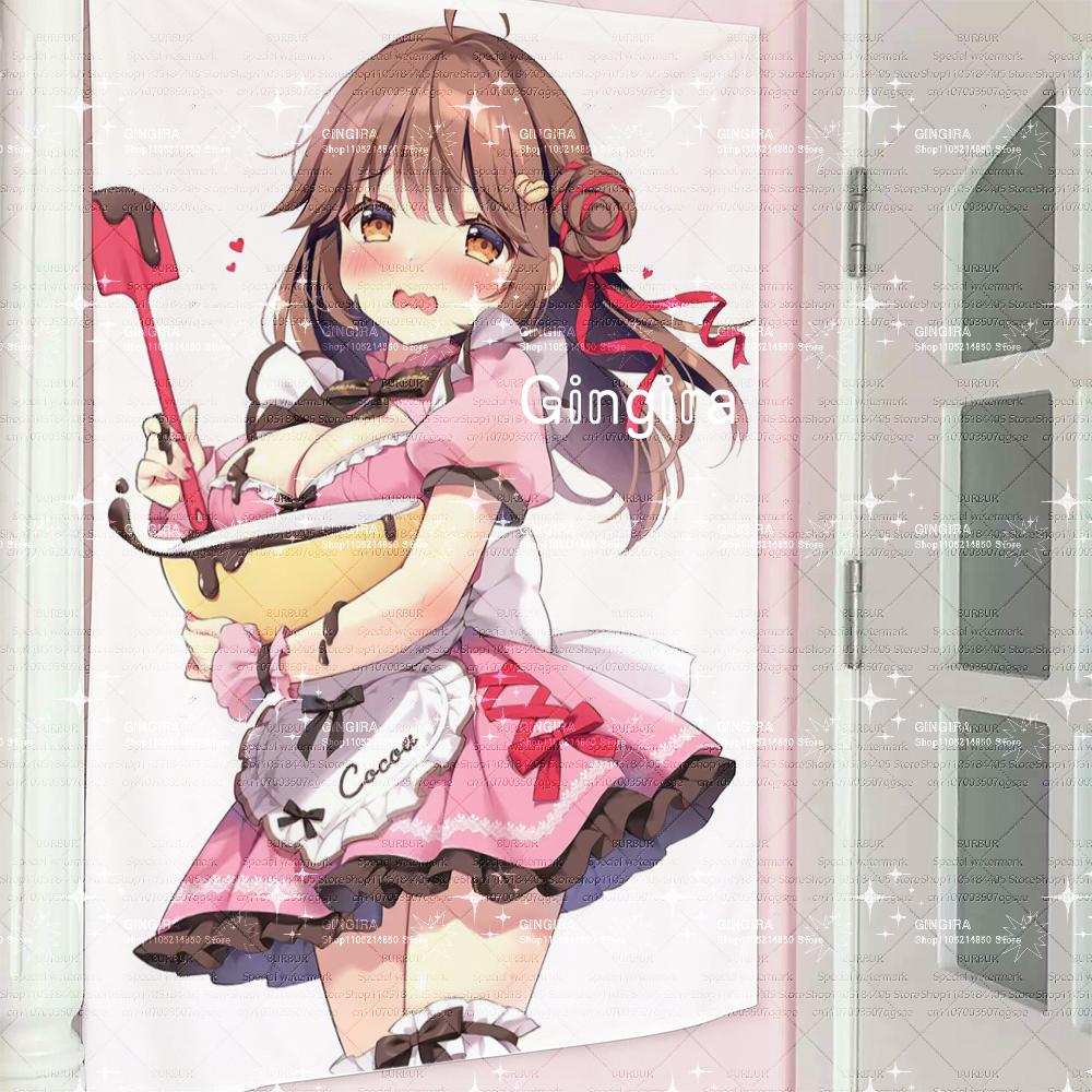 2D GALGAME Magic cooking Girl Indoor Tapestry for Interior Decoration Lolita Girl Tapestry Cute and Endearing Visual Style