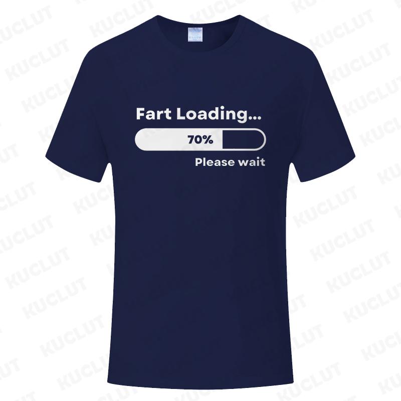 Huge Fart Loading T-shirt for Men Funny Humor Tee Joke Gag Shirt Dad Husband Gifts Guys Clothes Short Sleeve Fashion Casual Tops
