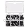 8/16/80Pcs Black Top Tip Guide for Spinning Casting Fishing Rod Building Repair Eye Line Ring Stainless Steel Frame