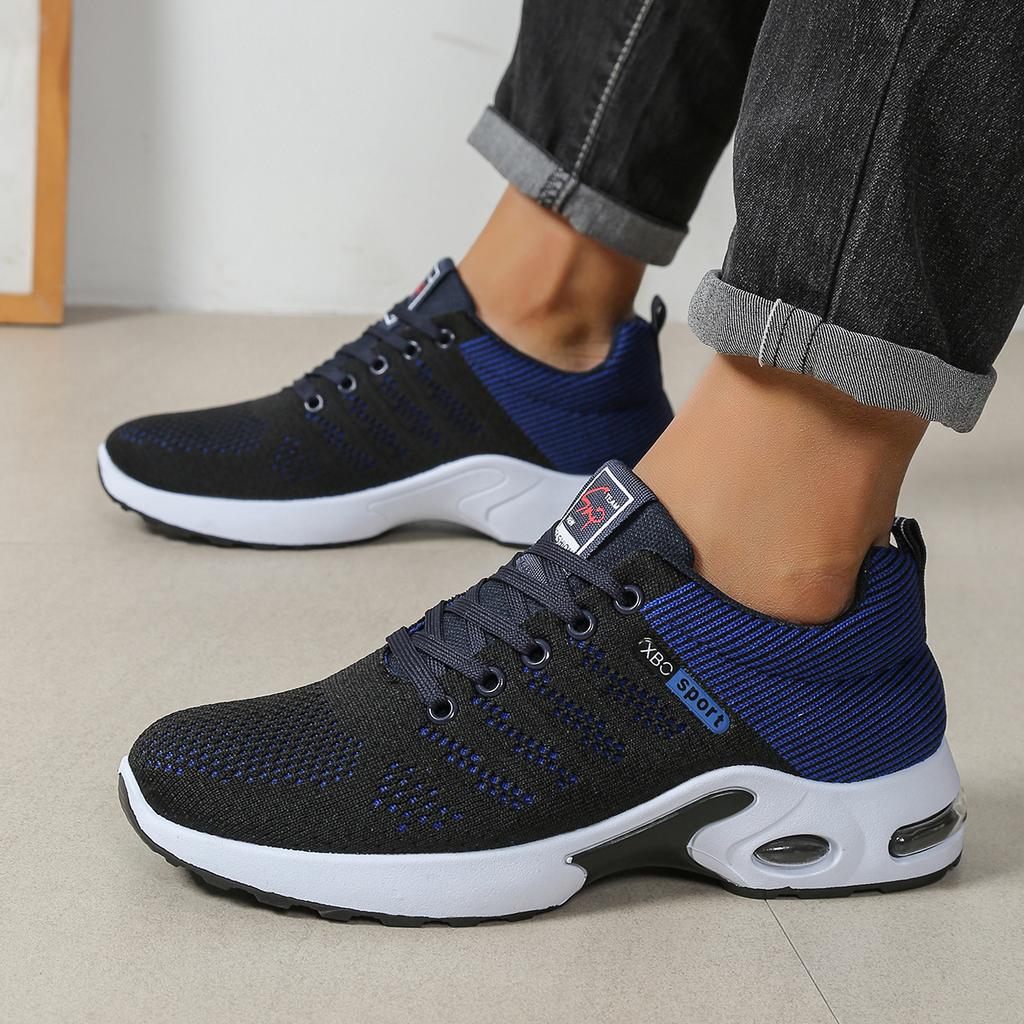 Herren Freizeitsportschuhe, atmungsaktive Mesh-Schnürschuhe, vielseitige Sportschuhe