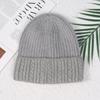 Angola rabbit fur warm solid color light board autumn and winter versatile candy color vertical stripe knitted hat women