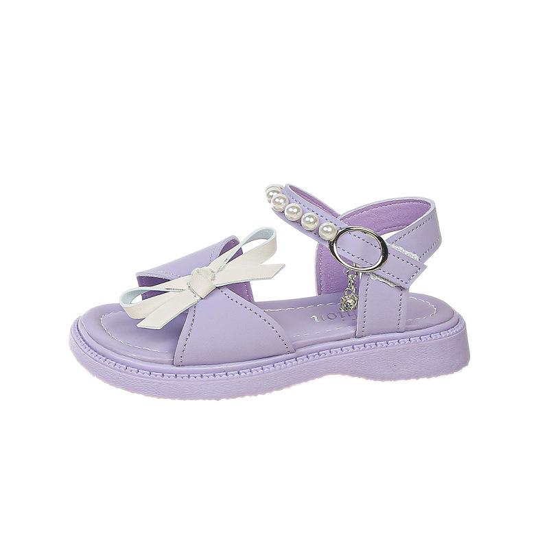 2026 Girls' Stylish Summer Soft-Soled Princess Sandals - Korean Style, Versatile Beach Shoes for Medium and Large Children