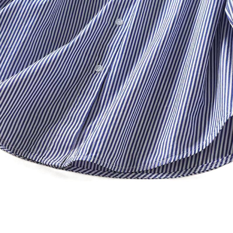 Artistic Style Striped Loose Comfortable Cotton Linen Shirt for Women's Early Spring Commuting Long Sleeved Shirt Blouses & Shirts