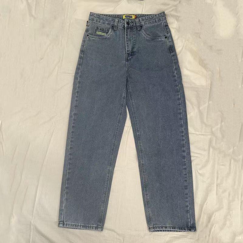 RogueWave Jeans Y2k Pants Black Jeans Wide Leg Men Retro Loose Fashion Trendy Pants Hip-Hop Streetwear Y2k American Street Casual Jeans