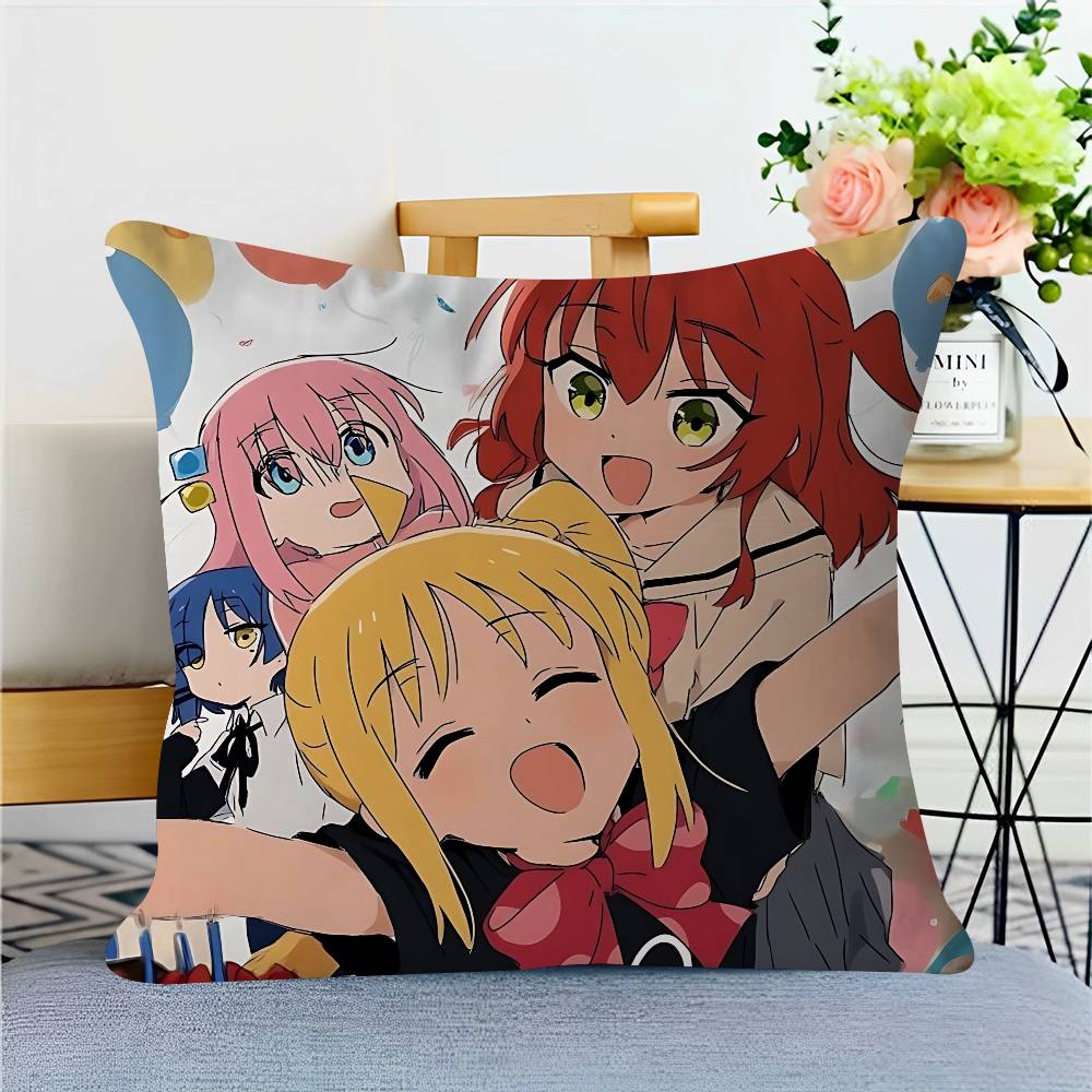 Anime B-Bocchi-The-Rock Pillowcase Toon Gift Cushion Cover Bedroom Home Sofa Chair Seat Decor Pillow Case