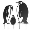 Simulace sochy rodinných kol tučňáka Živá dekorace kůlů z dutého železa pro zahradní trávník