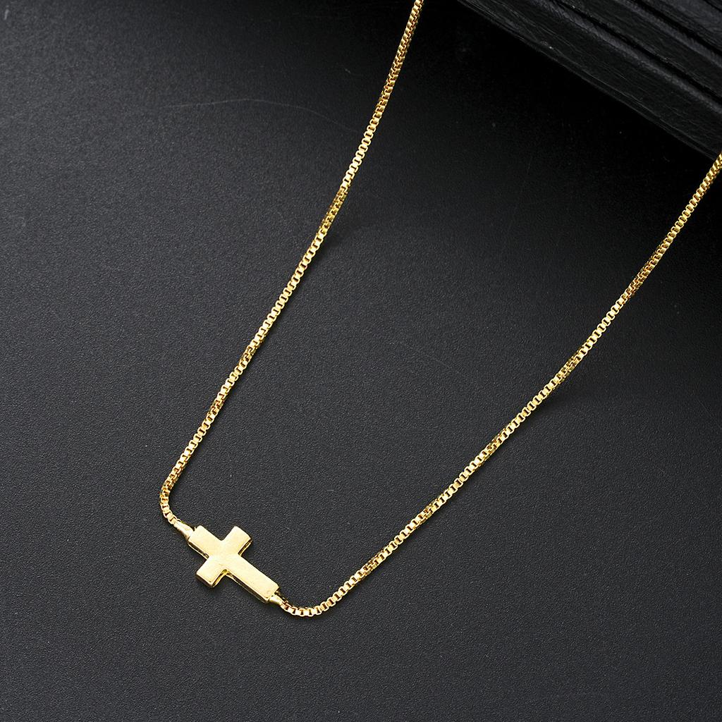 Women's metal cross pendant necklace, men's minimalist , men's and women's necklace, Chokers gift, hip-hop