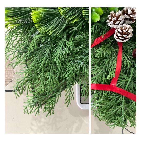Couronne De Noël Tête De Cheval – Décoration Porte Extérieure En Verdure Artificielle, Style Ferme Rustique – Pour Porche, Jardin, Fêtes
